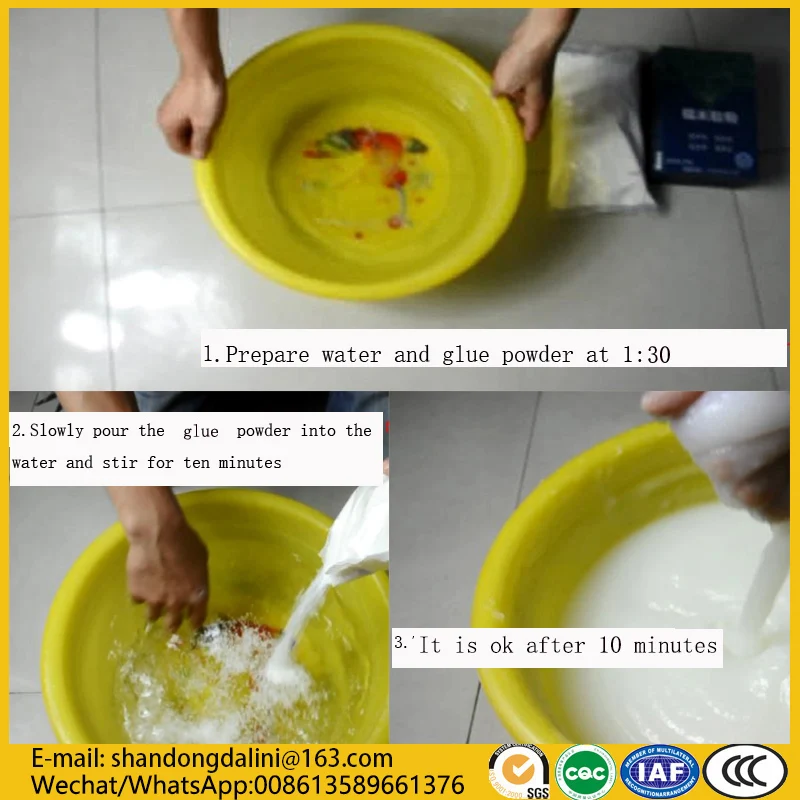 Manufacturer of 20 kg packing cmc wallpaper adhesive paste powder for pvc wallpaper