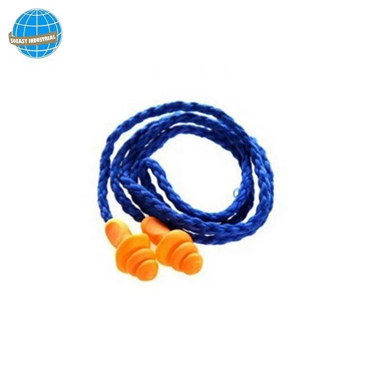 Soft Silicone Corded Ear Plugs Reusable Hearing Protection Earplugs