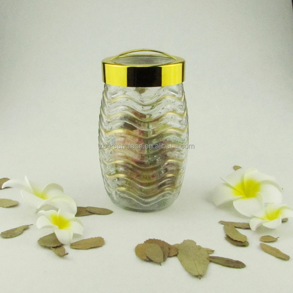 
Zibo wholesale round shape airtight glass cookie jars with handle cover 
