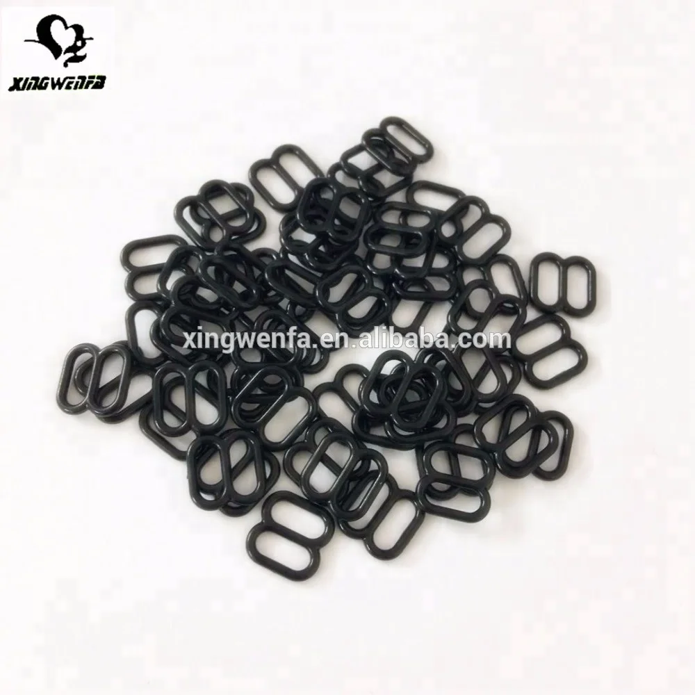 Good quality 8mm 10mm black white clear plastic bra strap adjuster bra plastic ring and slider