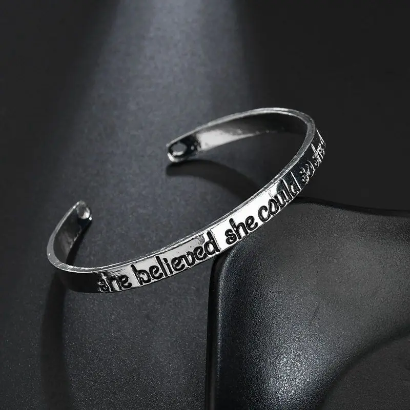 YK New Designs Unisex Vintage Logo Custom Believed Engraved Cuff Bracelet