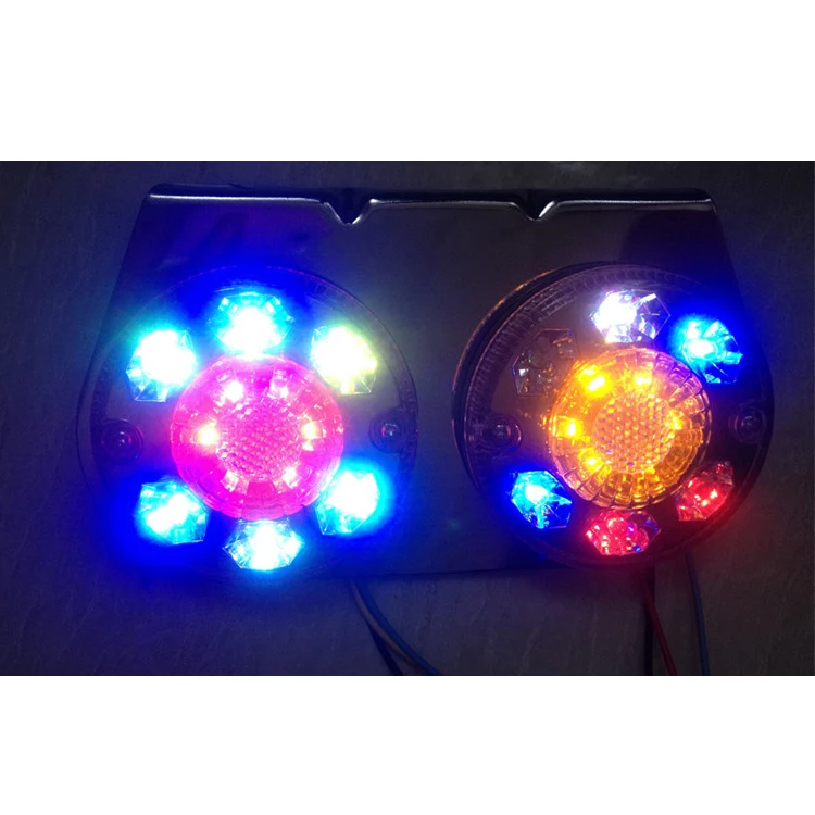
12V/24V colourful chrome LED tail light for truck 