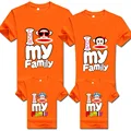 2016 Promotion Summer Cartoon Monkey Mother Father Children T shirt Matching Outfits Parents child Clothing Family