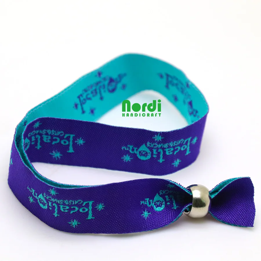 Eco-friendly custom festival fabric wristband event woven wrist band for concert