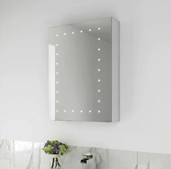 600*450mm LED Illuminated Bathroom Mirror Cabinet Aluminum Bathroom Mirror Spot Lights With Demister Pad
