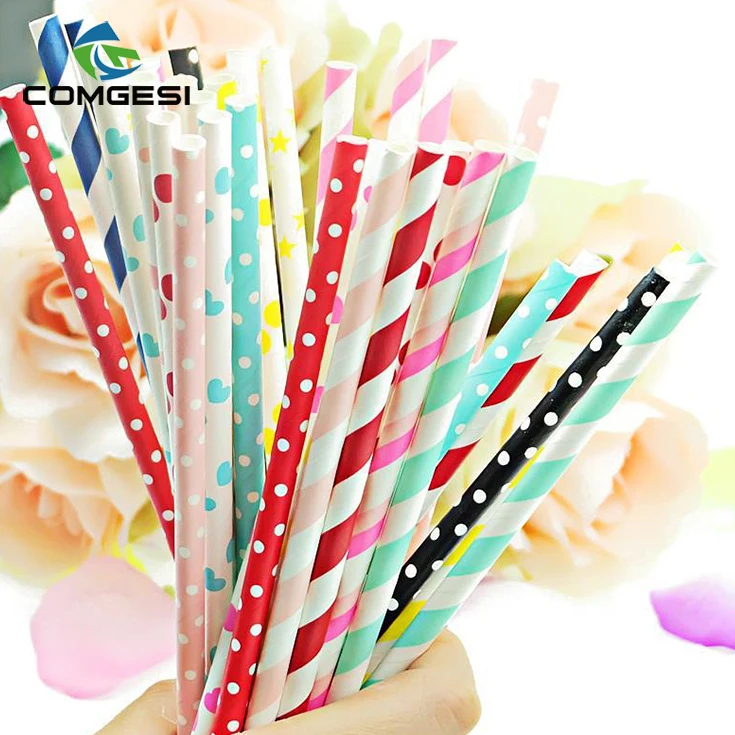 Широкие Бумажные соломинки для напитков 10 мм большие бумажные Jumbo с заостренным концом чая и кофе