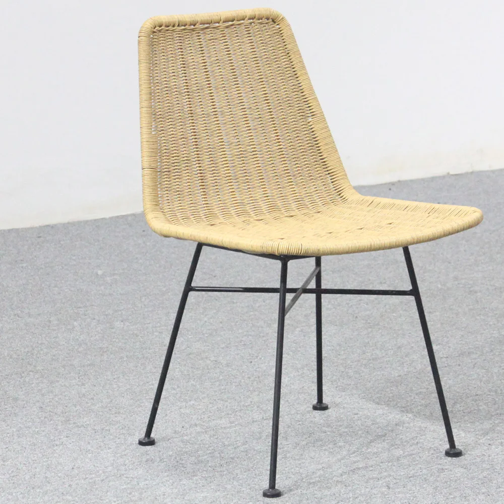 
New design outdoor iron frame round rattan dining chair for garden 