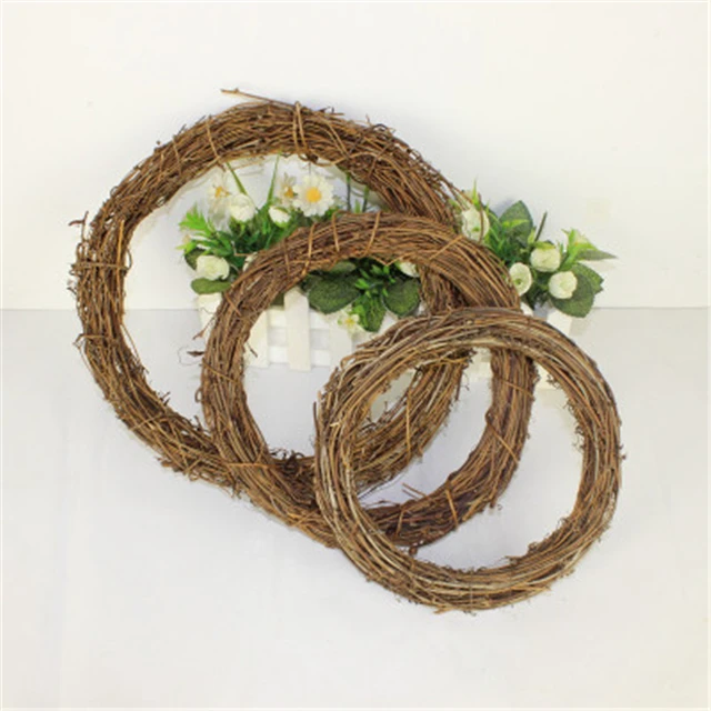 20cm Christmas Nature Decorations Dry Rattan Hoop Loop  DIY Material Hanging Decorations