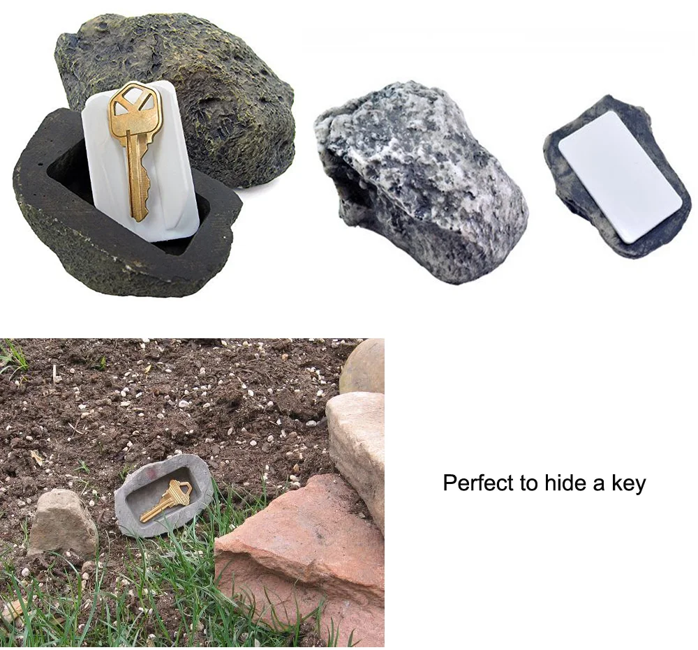 wholesale custom key safe spare fake rock stone wsb hide a key realistic rock outdoor key holder