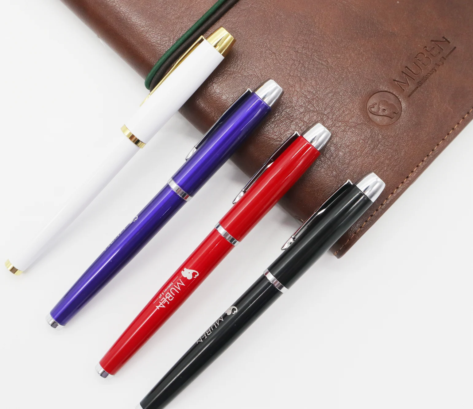 Logo printed promotional ballpoint metal ball pen,red metal pen