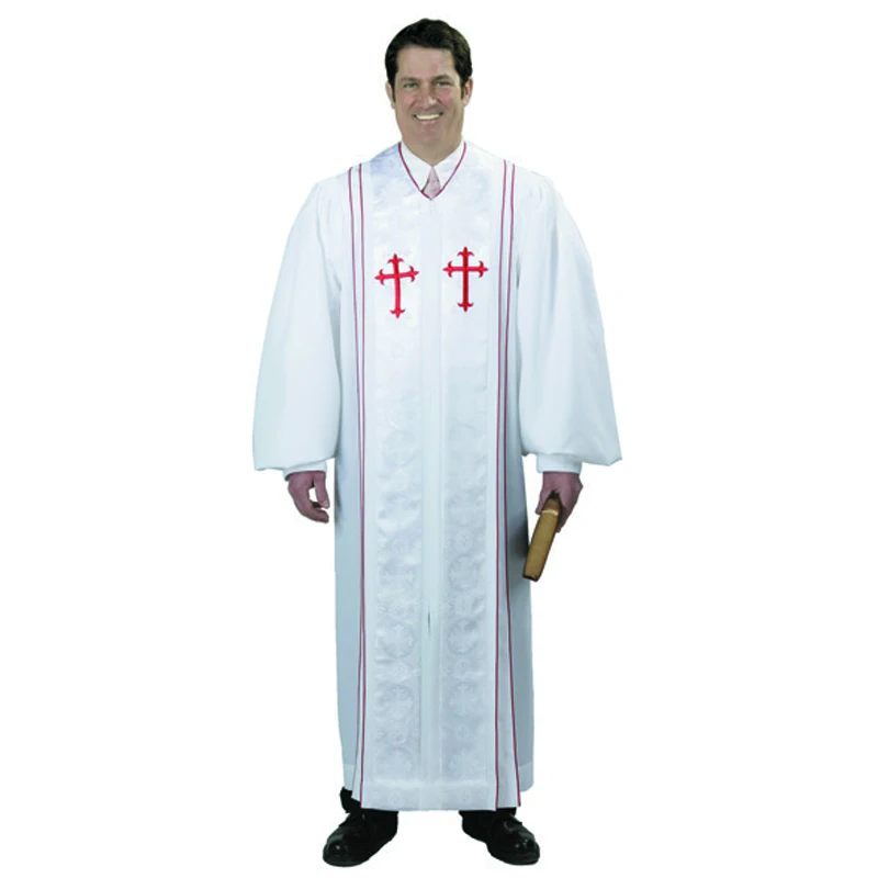 
High quality long church gown white catholic church robes 