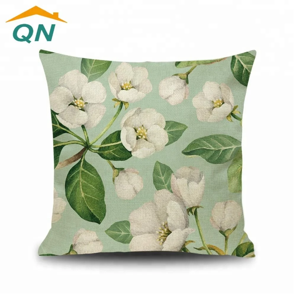 Digital Printed Banana Leaf Design sofa cotton Cushion Cover pillowcase