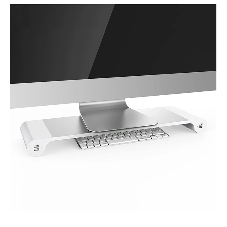 Горячая Распродажа 2021, Алюминиевая клавиатура с космическим стержнем, стойка для компьютера с 4 USB-концентраторами, подставка для монитора для ПК, ноутбука и Macbook