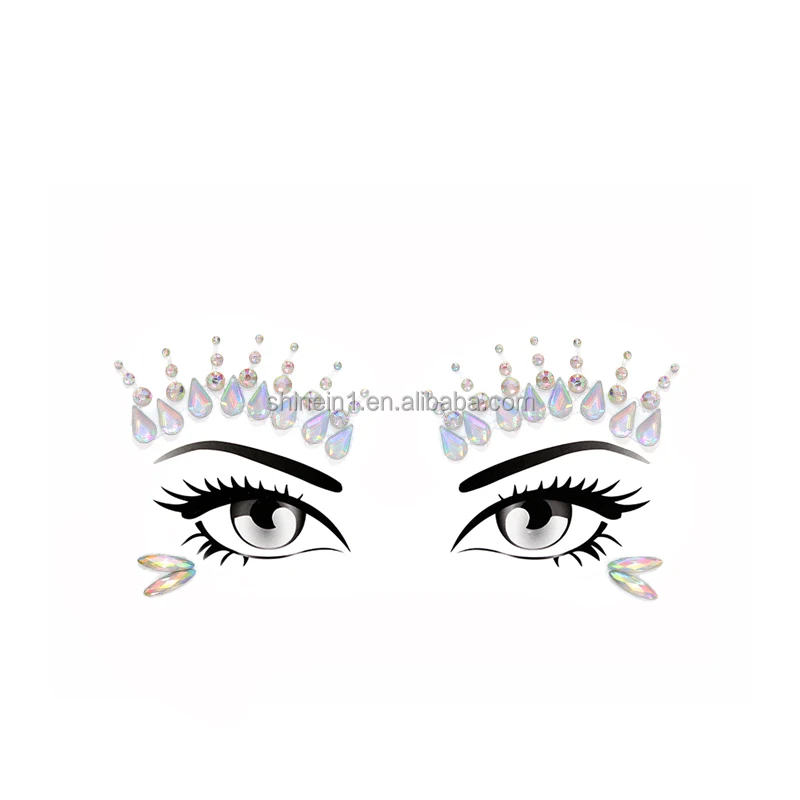 Best Sale Diamond Crystal Face Gem Sticker Adhesive Rhinestone Face Jewel Stickers for Decoration