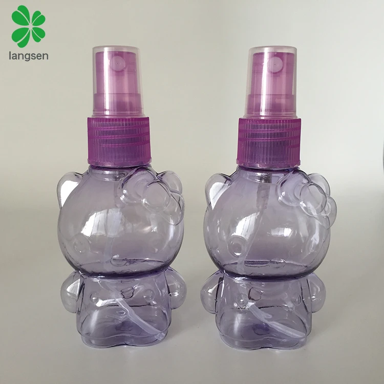 Hot sell plastic 50ml cartoon animal bear shape mist spray bottle, cartoon perfume oil travel bottle refillable bpa free