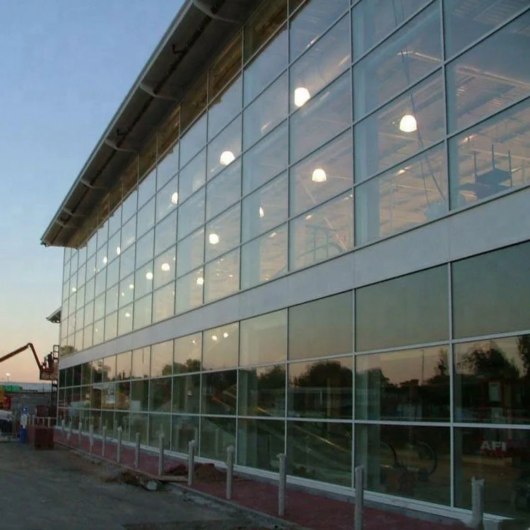 
Interior outdoor glass curtain wall system aluminum cladding material 