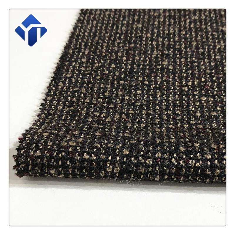 
New design mills Spring and Autumn woolen blended fancy boucle yarn woven wool tweed for winter overcoats 
