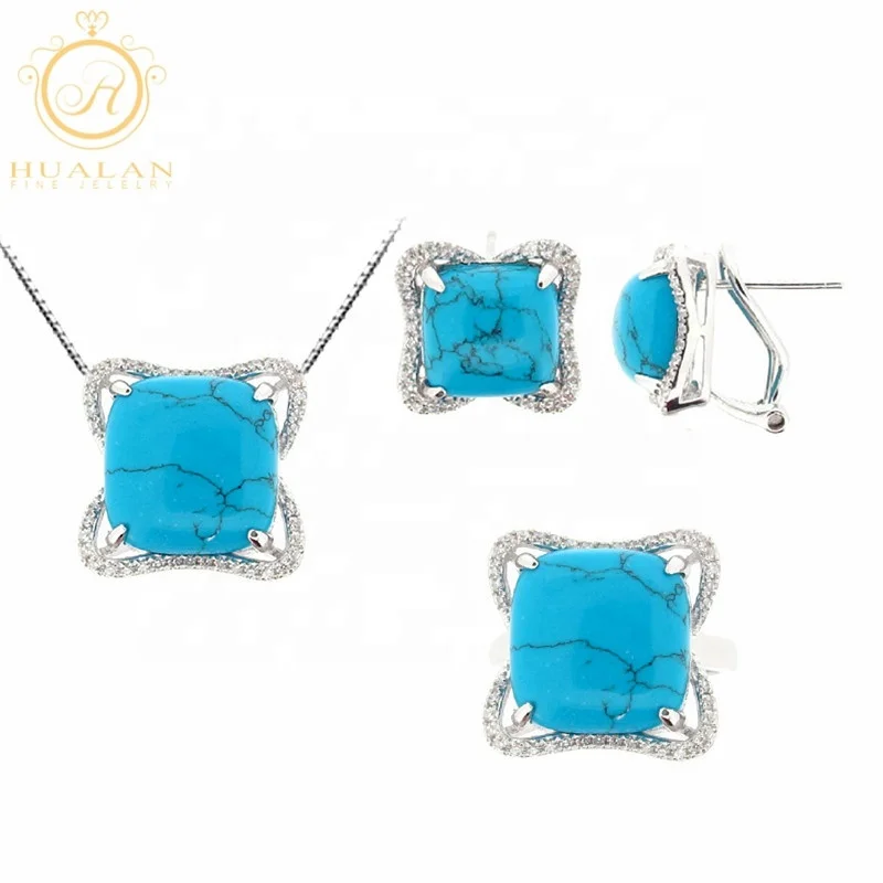 
Women Jewellery Real 925 Sterling Silver Necklace Earring Ring 4 Pieces Turkish Gold Jewellery Indian Bridal Set 