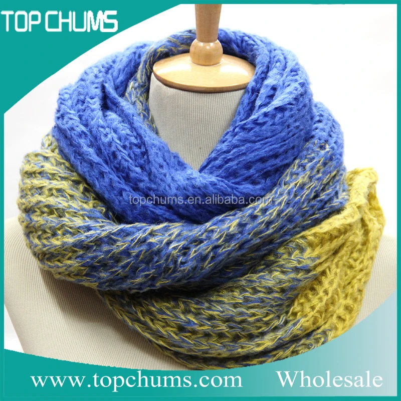 Оптовая торговля китая иу рынок малого MOQ зима Градиент knited новая модель шарф