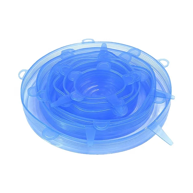 Six sets of food fresh cover Reusable food fresh lid easy to clean Food Grade Silicone Stretch Lids