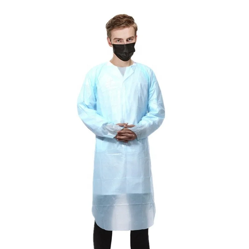 
Disposable Surgical CPE Gown With Thumb Loop gown with thumb up Blue Cpe Gown/disposable 