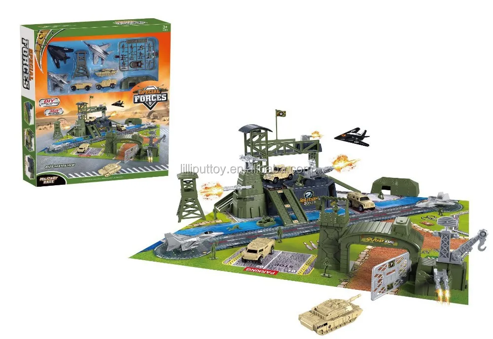 
Игрушки «сделай сам», база военной подготовки спецназа с мини-автомобилем 