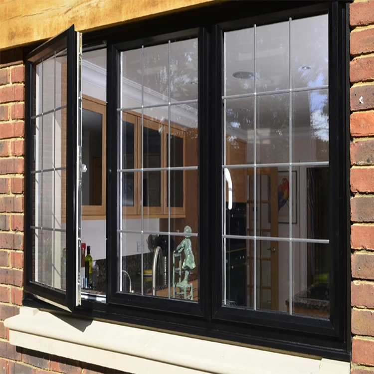 Top Strength Design Aluminium Windows Supplier 2 Panel Outward Type Casement Glass Window With Philippines Price