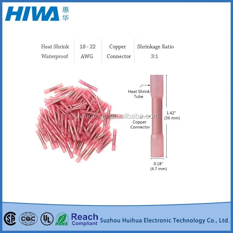 
100 PCS Waterproof Heat Shrink Fully-Insulated Terminals Electrical Wire Crimp Connectors Kit 