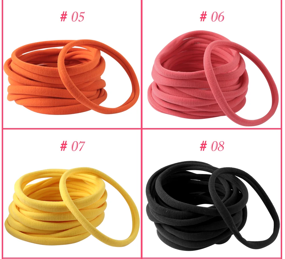 50pcs/lot , 1cm Mini Nylon Elastic Bands Girl Hair Accessories Kid Ponytail Holder Children Fashion DIY Handmade Headwear