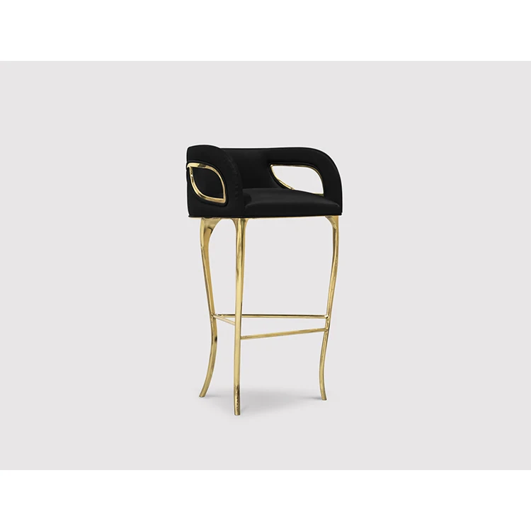 Современные роскошные стильные высокие кресла с золотыми ножками барный стул черные барные стулья