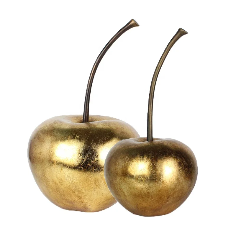 Resin Goldleaf Craft Apple Statue Home Decor Picture Shown Golden Artificial Sweet Home