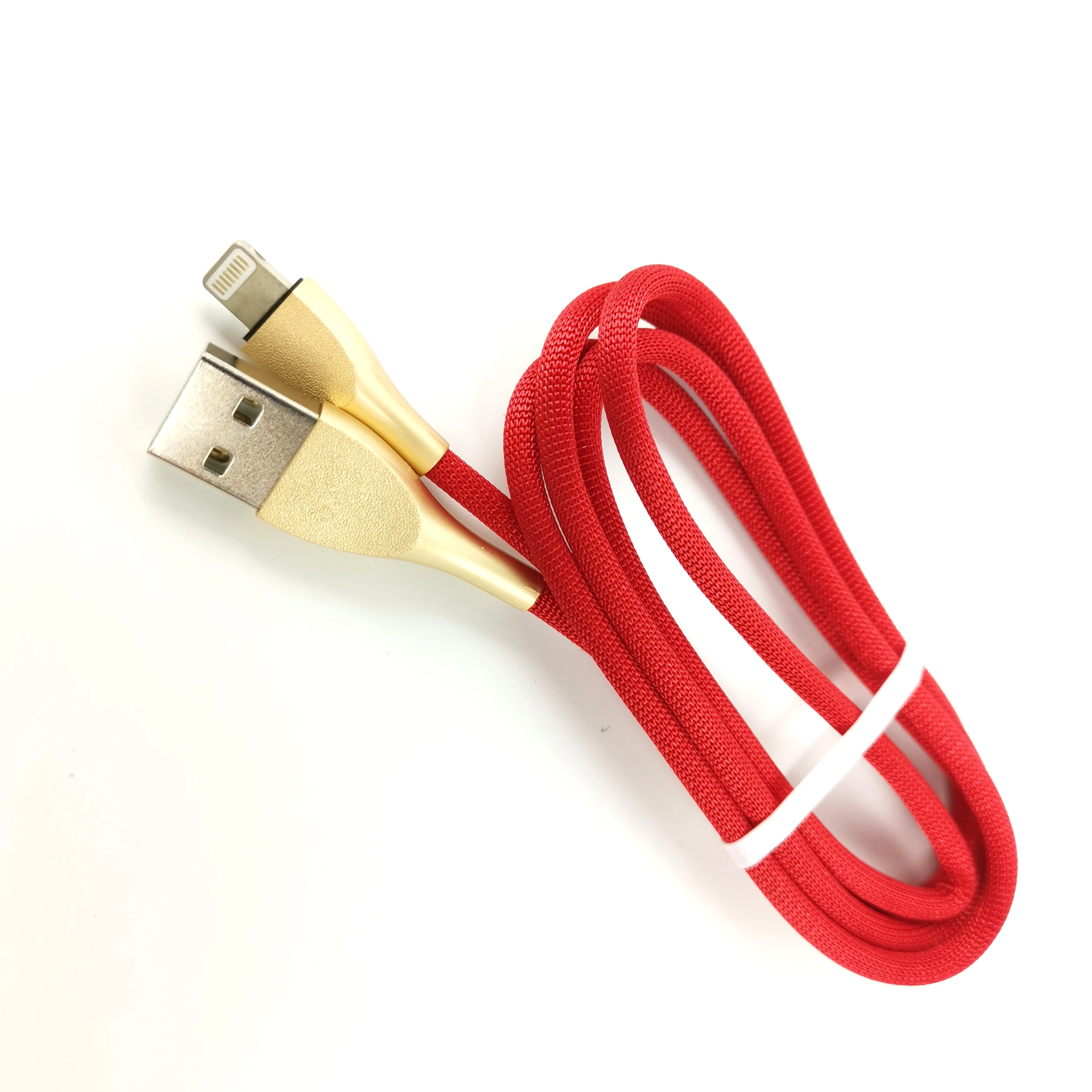 
Factory Price 2A Round 1 Meter Zinc Alloy Cloth Braid USB Data Transmission Charging Data Cable for iPhone Android USB Devices 
