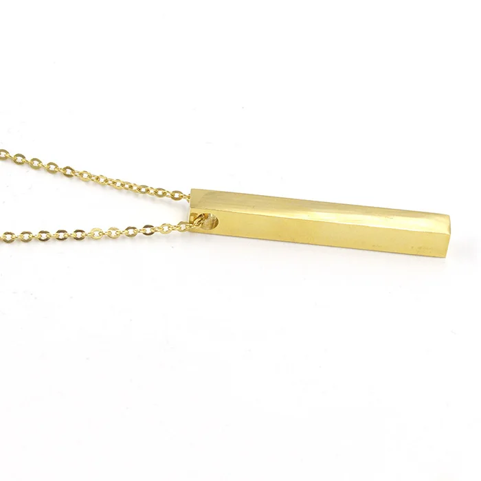 2021 New designs Stainless Steel 18k Yellow Gold Filled Bar Necklace For Women