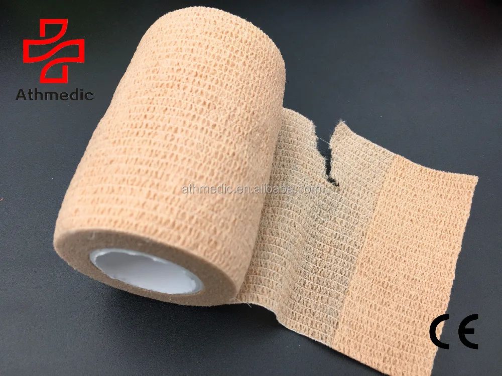 2023 Athmedic Спорт Китай лошадь Водонепроницаемая эластичная качественная латексная когезионная повязка загар самоклеящаяся повязка