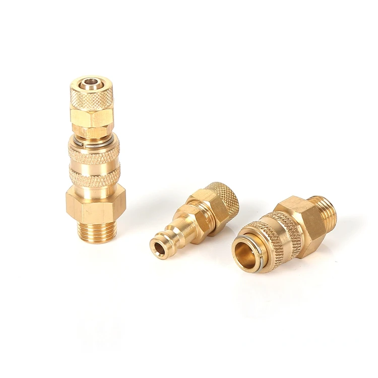 JT-4004  Factory wholesale  1/4 inch male threads to soft hose brass quick coupler  for EPP EPS molds machine