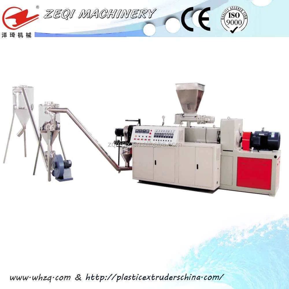 PVC Conical Twin Screw Extruder Pelletizing Line Plastic Granular Making Machine
