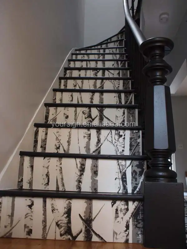 Custom stair risers photo mural decals  wall paper printing