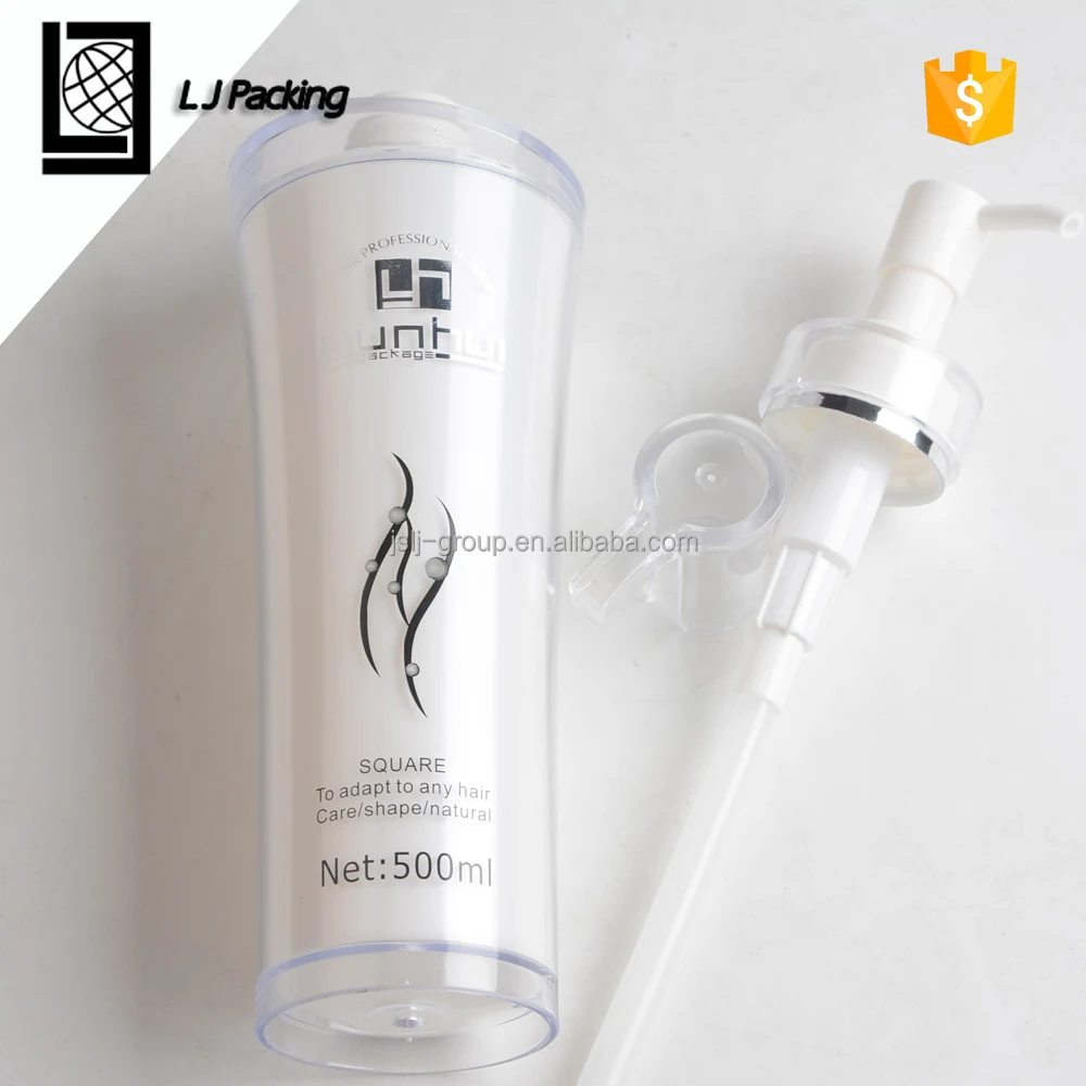 High quality design double plastic shampoo bottle size packaging