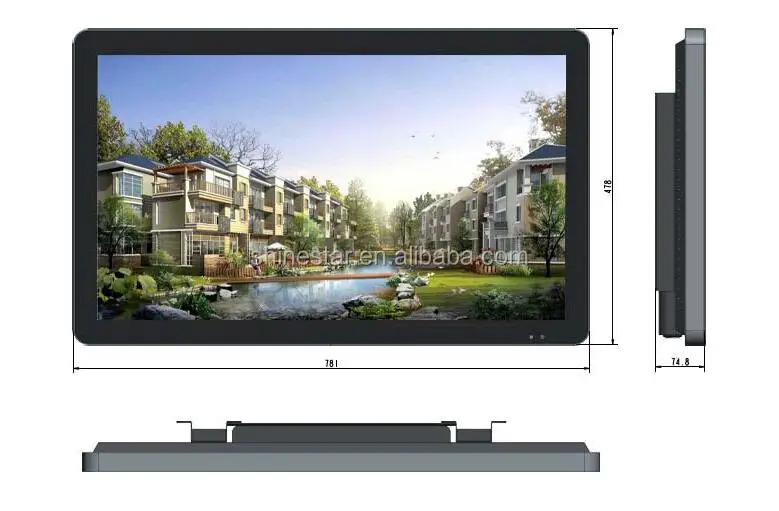 UHD 4K 55 Inch TFT LCD LED AD totem player wall display with wall mounting bracket