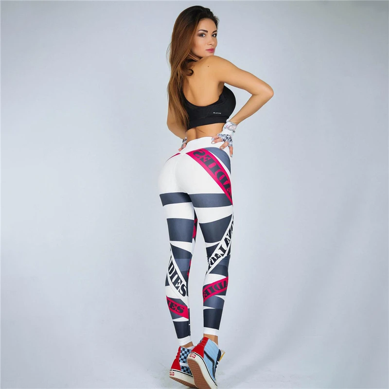 Лидер продаж, спортивные штаны для бега и спортзала с цифровым принтом, лоскутные леггинсы