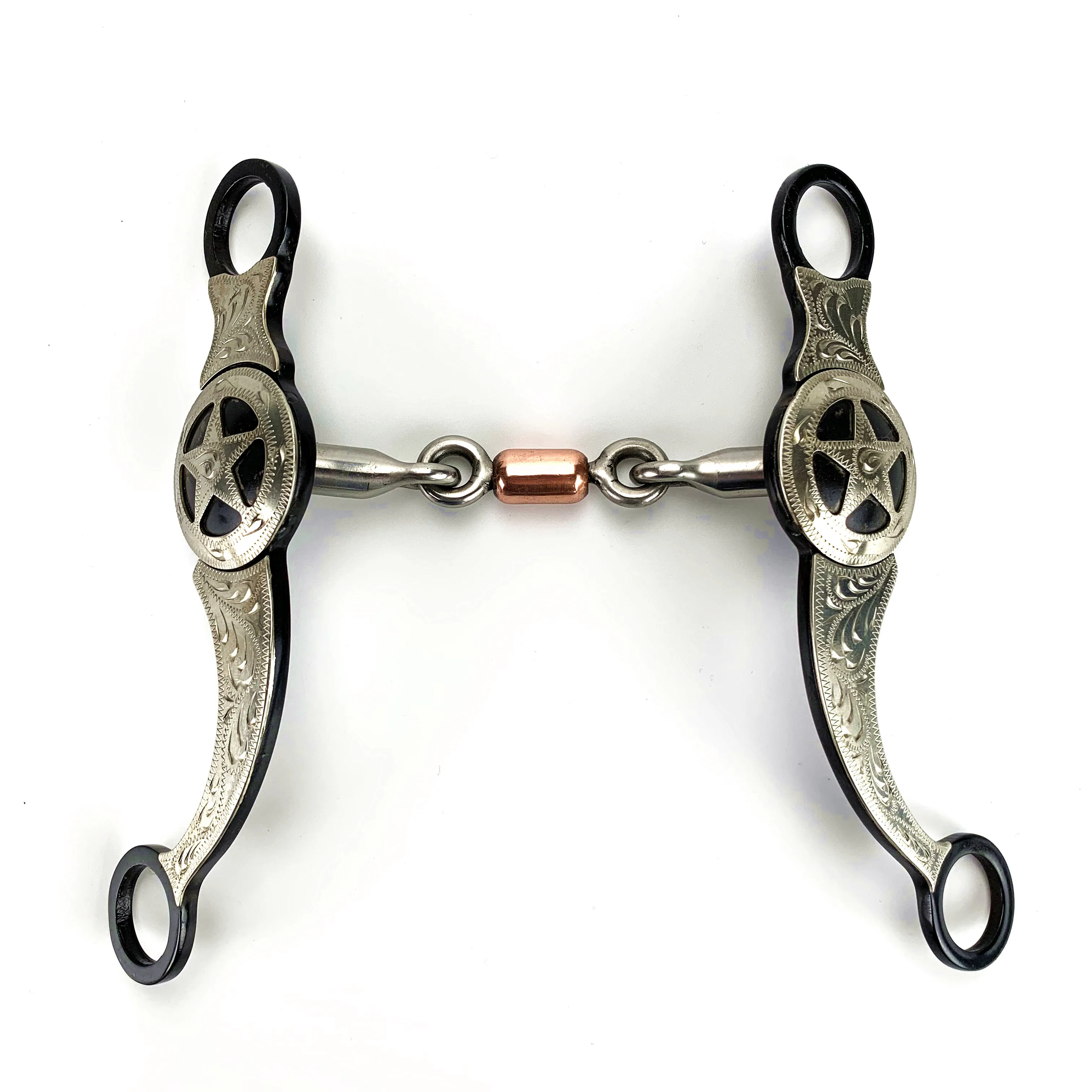 Antique Show Sweet Iron Broken Mouth Bit with Copper Covered Centre Roller