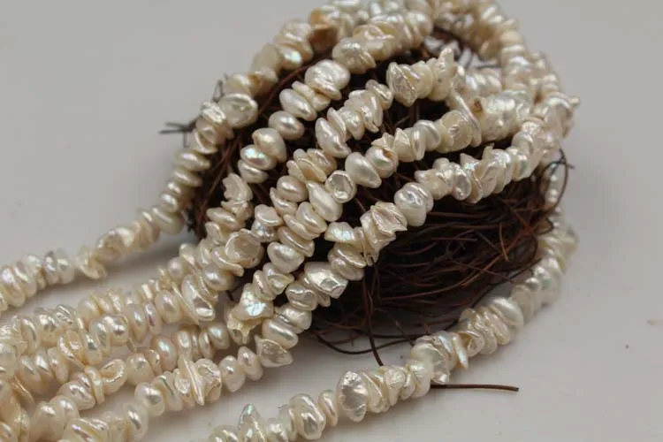 Freshwater Pearls Beads Natural Cultured Jewelry Necklace Seed for Sale  Keshi Pearl string