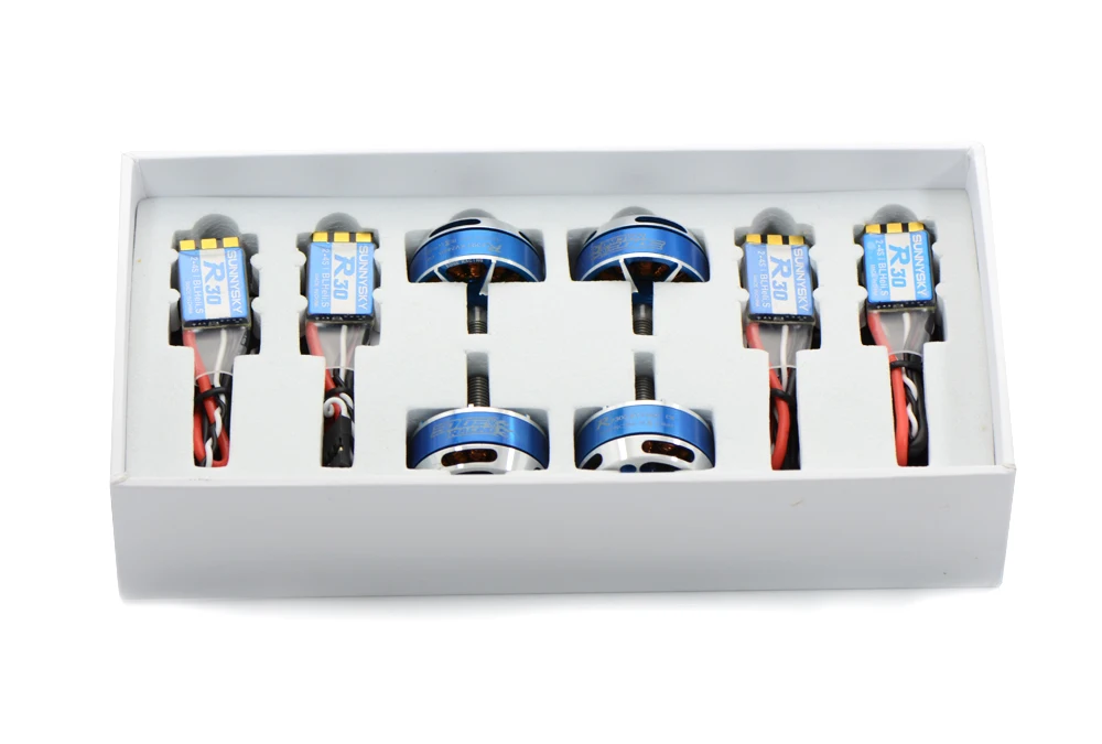 SUNNYSKY FPV Powerful Racing Combo 4pcs R2305 KV2480 in Blue with 4pcs R30 2-4S ESC