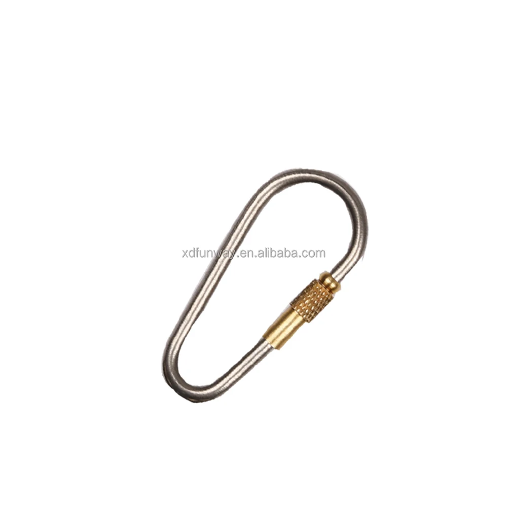 Titanium carabiner with screw lock
