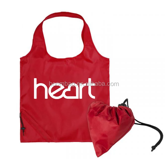 Складная многоразовая сумка для покупок в форме сердца из полиэстера 190T