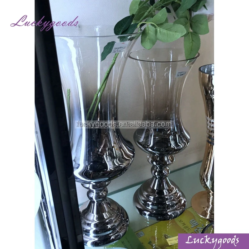 High Quality Clear Flat Glass Vase LHP071 in Different Sizes for Wedding Showcase Display and Home Decoration