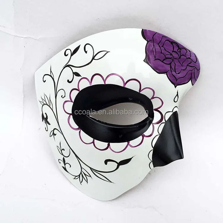 Adults Mexican Day Of The Dead Sugar Skull Skeleton Fancy Dress Costume Eye Mask