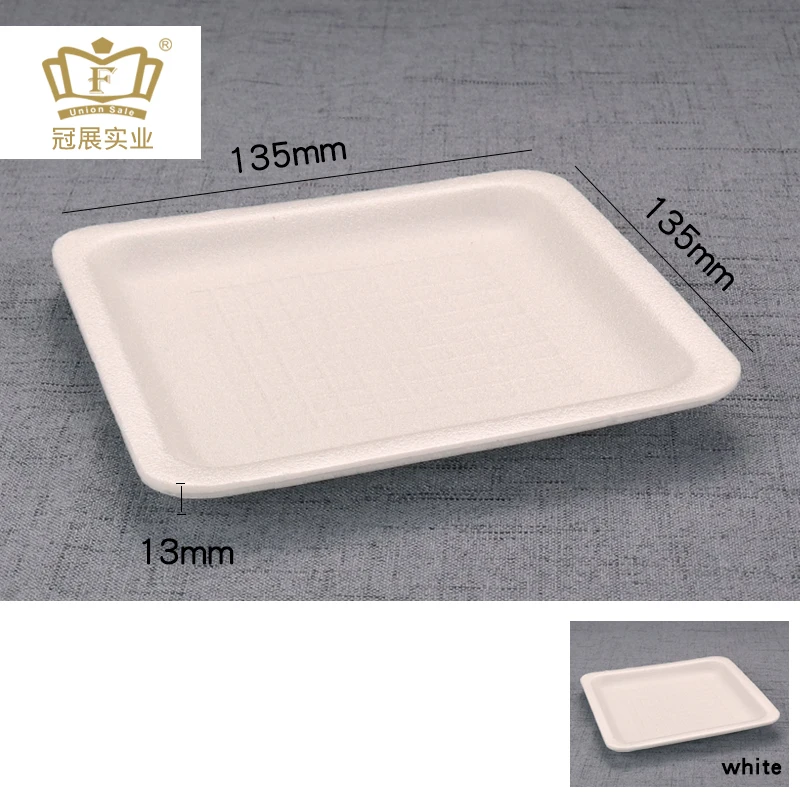 13.5*13.5cm ps material disposable plastic foam tray party snacks foam plate food grade eps material foam tray and for BBQ