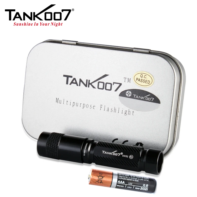 Tank007 365nm uv curing lamp edc waterproof lanterna pocket black light for refrigerant leaks torch mini keychain flashlight