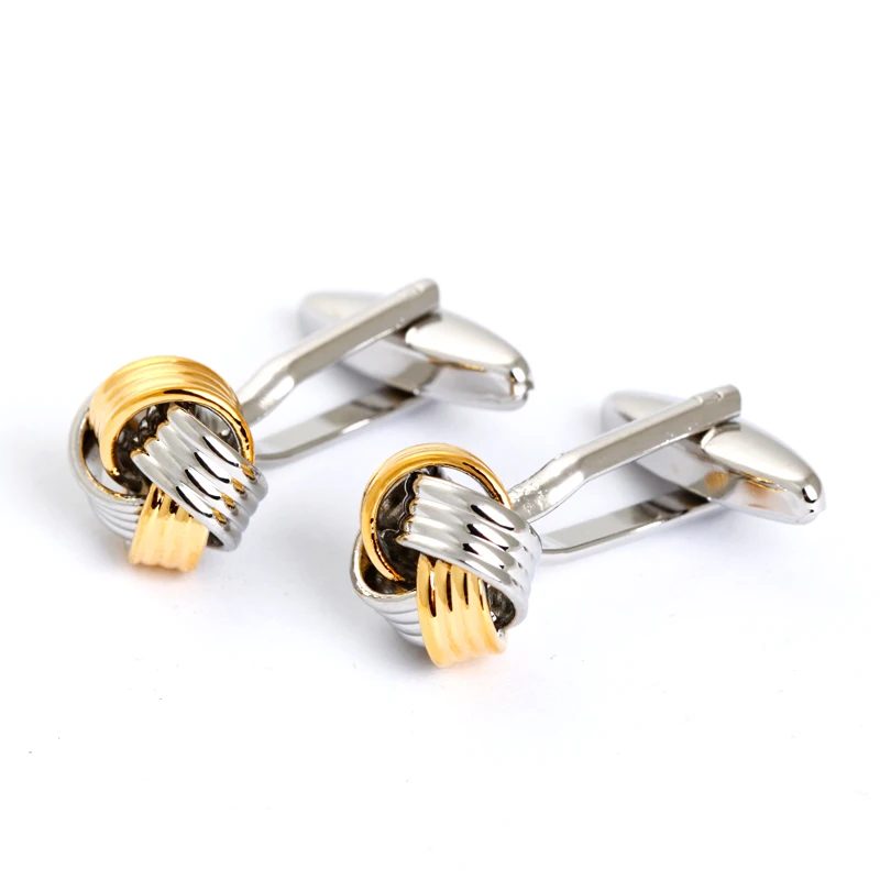 Wholesale Silver Gold Bulk Metal Knots Cufflink for Men